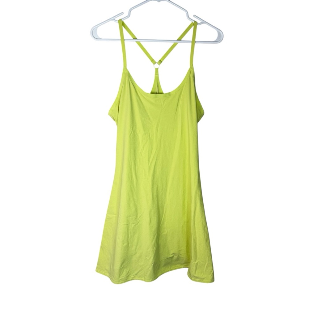Outdoor Voices The Exercise Dress Small Shorts Pocket Racerback Green Yellow